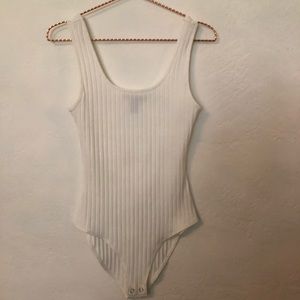 F21 White Cotton Bodysuit